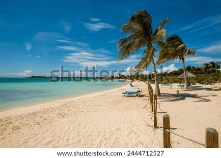 Similar – Image, Stock Photo Urban bay beach on a sunny day  seen from  a natural park