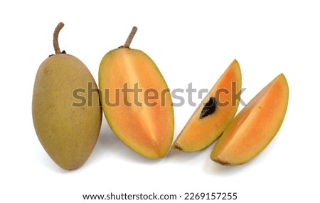 Sapodilla fruit isolated on white background 