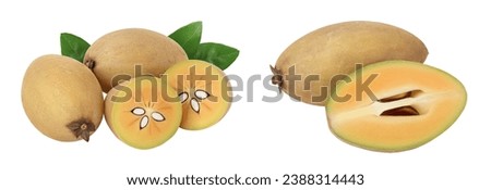 Sapodilla isolated on white background with  full depth of field
