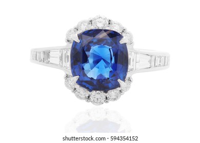 Sapphire Ring With Diamonds Gemstone Jewelry In Gold