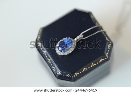 Sapphire Sri Lanka Kashmir ring necklace brooch antique jewelry design Stock photo © 