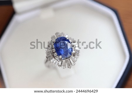 Sapphire Sri Lanka Kashmir ring necklace brooch antique jewelry design Stock photo © 