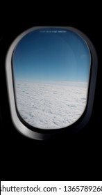 Sapporo, Japan - January 5, 2018: Window View Of Airplane Airasia X From Sapporo To Kuala Lumpur.