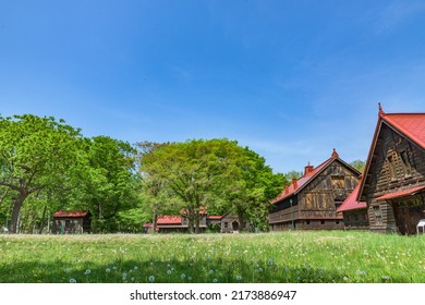 SAPPORO, JAPAN - MAY 25, 2022: Sapporo Agricultural College Dairy Farm Is One Of Important Cultural Properties Of Japan, In Sapporo City, Hokkaido, Japan..