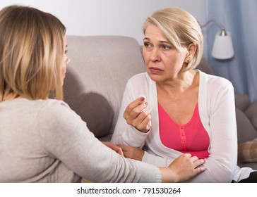 Sappy Daughter Supports Her Elderly Mother In A Difficult Moment
