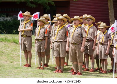 Saraburi, Thailand - Nov 12, 2017: Primary Scouting Activities, Scout Camp in Saraburi