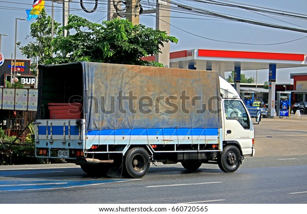 SARABURI-THAILAND-FEBRUARY 25\
: The transportation truck on the road on February 25, 2016\
Saraburi Province,\
Thailand