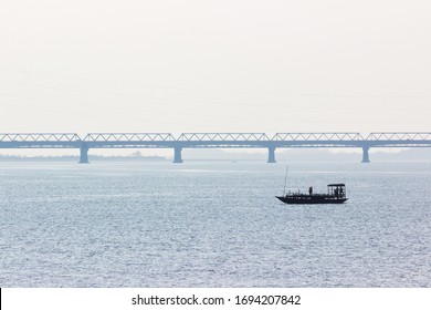 Saraighat Bridge Over The River Brahmaputra In India.