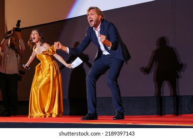 Sarajevo, Bosnia And Herzegovina - 12 08 2022: Honorary Heart Of Sarajevo Presented To Swedish Filmmaker, Ruben Östlund At The 28th Sarajevo Film Festival