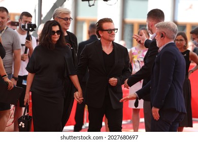 SARAJEVO, BOSNIA AND HERZEGOVINA - AUGUST 15: Bono Vox and Wim Wenders on the Red Carpet of the 27th Sarajevo Film Festival