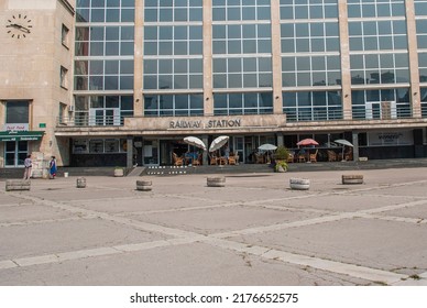 Sarajevo, Bosnia and Herzegovina- July 10, 2022:  Exterior view of Sarajevo Railway Station (Glavna željeznička stanica).