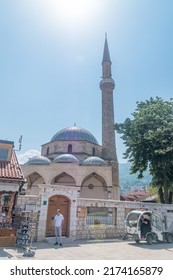 Sarajevo, Bosnia and Herzegovina - June 3, 2022: Sarajevo Bascarsija Mosque in city center of Sarajevo.