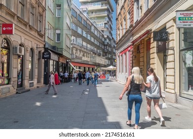 Sarajevo, Bosnia And Herzegovina - June 3, 2022: Ferhadija Street In Old City Area Bascarsija.