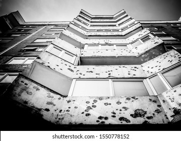 Sarajevo Building Riddled With Bullets During The Balkan War