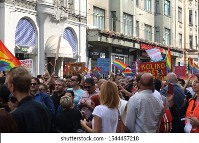 Sarajevo/Bosnia and Herzegovina-09.08.2019; First LGBT Pride in Bosnia and Herzegovina  