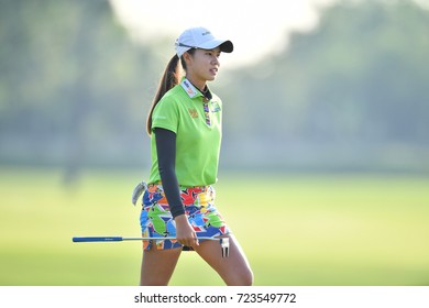 Saranporn Langasettrin Of Thailand In Action During First Round The PTT Thailand LPGA Masters 2017 At Panya Indra Golf Club. On September 13, 2017 In Bangkok, Thailand.