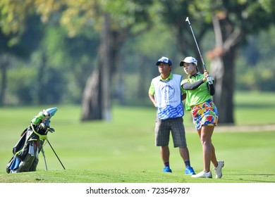 Saranporn Langasettrin Of Thailand In Action During First Round The PTT Thailand LPGA Masters 2017 At Panya Indra Golf Club. On September 13, 2017 In Bangkok, Thailand.