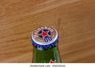 SARANSK, RUSSIA - JUNE 07, 2017: Non-alcoholic Version Of Heineken 0.0 Beer.