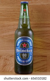 SARANSK, RUSSIA - JUNE 07, 2017: Non-alcoholic Version Of Heineken 0.0 Beer.