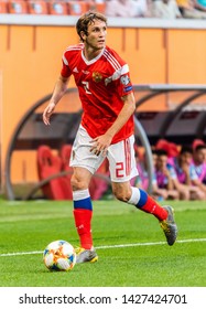 Saransk, Russia -June 8, 2019. Russia National Team Defender Mario Fernandes During UEFA Euro 2020 Qualification Match Russia Vs San Marino (9-0) In Saransk.