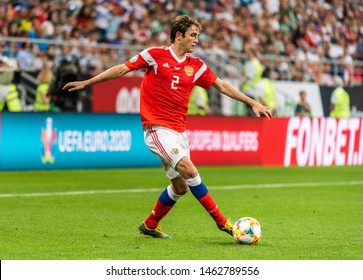 Saransk, Russia - June 8, 2019. Russia National Team Defender Mario Fernandes During UEFA Euro 2020 Qualification Match Russia Vs San Marino (9-0) In Saransk.