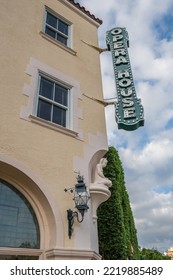 Sarasota, FL, US-September 25, 2022: The Iconic Historial Opera House In The Downtown Cultural District.