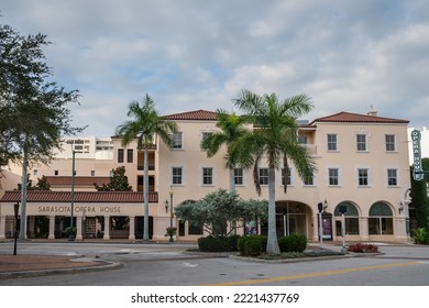 Sarasota, FL, US-September 25, 2022: The Iconic Historial Opera House In The Downtown Cultural Distric