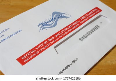 SARASOTA, FLORIDA - JULY 31, 2020 : Absentee Voter Vote By Mail Ballot. 