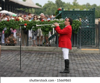 SARATOGA SPRINGS - August 2: Bugler Sam Grossman Plays The 