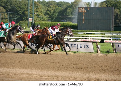 SARATOGA SPRINGS - August 22: Golden Velvet Takes The  Early Lead In The Personal Ensign Grade I Stakes Race August 22, 2008 In Saratoga Springs, NY.