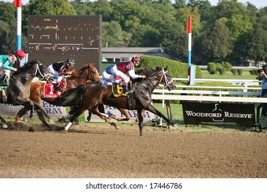 SARATOGA SPRINGS - August 22: Golden Velvet Takes The Early Lead In The Personal Ensign Grade I Stakes Race August 22, 2008 In Saratoga Springs, NY.