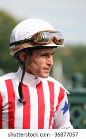 SARATOGA SPRINGS, NY- AUG 28: Ramon Dominguez In The Winners Circle After The 5th Race At Saratoga Race Track, August 28, 2009 In Saratoga Springs, NY.