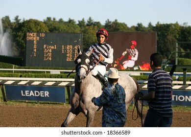 SARATOGA SPRINGS - September 1: Alan Garcia Aboard Vineyard Haven Return To The Winners Circle After The Hopeful Stakes On September 1, 2008 In Saratoga Springs, NY.