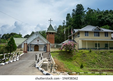 SARAWAK, MALAYSIA: JUNE 1, 2014: The St. John's Parish Church Of Kampung Taee Was Established In 1916 AD By Anglican Missionaries From England, Spreads Christianity To The Indigenous Tribes Here.