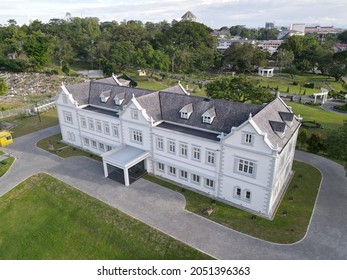 Sarawak, Malaysia – September 10, 2021: Photo Showing An Aerial View Of Oldest Museum In Sarawak And Among The Oldest In South East Asia And Is A British Colonial Architecture Building Style.