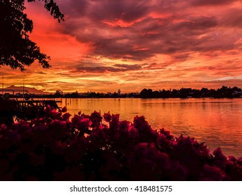 Sarawak River At Sunset