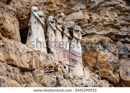 Sarcophagi of Karajia, funerary site of Chachapoyas culture in northern Peru, South America