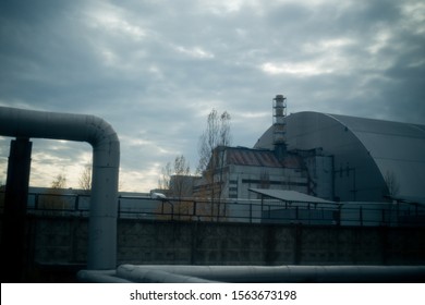 Sarcophagus Over The 4th Power Unit Of A Nuclear Power Plant In Pripyat In Chernobyl