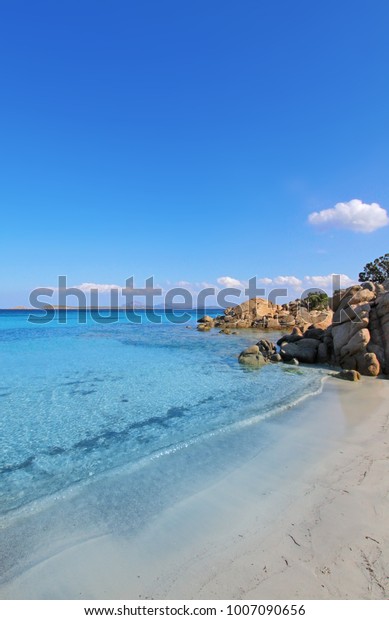 Sardinia Capriccioli Sea Beach Spiaggia Capriccioli Stock