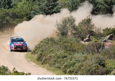 SARDINIA, ITALY - MAY 7: Sebastian Loeb Drives A Citroen World Rally Team Car During Rally Italia Sardegna 2011 WRC Championship On May 7, 2011 In Sardinia, Italy.