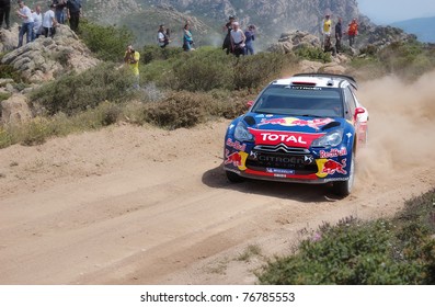 SARDINIA, ITALY - MAY 8: Sebastian Loeb Drives A Citroen World Rally Team Car During Power Stage NA18 