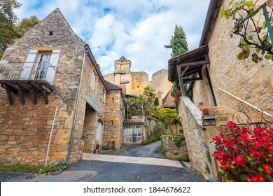 Sarlat La Caneda, France. 9th October, 2020: Street Views Of Sarlat La Caneda Old Town, France