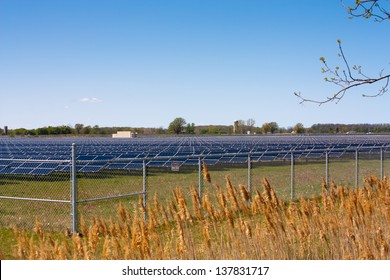 In Sarnia Ontario Acres Of Farmland Are Covered With Solar Panels To Produce Energy From The Sun At This Large Scale Solar Farm.