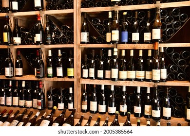 Sarzeau,France - June 6 2021 : A Wine Merchant