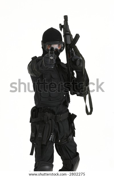 Sas Soldierpoliceman Aiming Gun Viewer Stock Photo (Edit Now) 2802275