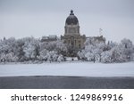 Saskatchewan Capital building surrounded by frosted trees