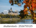 Saskatoon along the Saskatchewan river during fall time