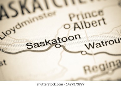 Saskatoon. Canada On A Map