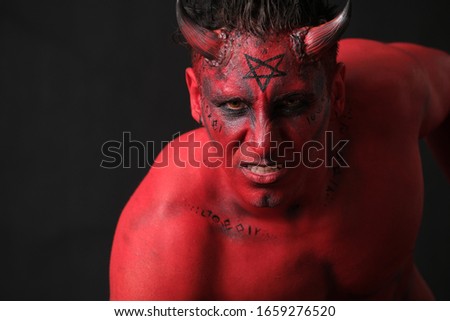 Satan Devil angry emotion six pack