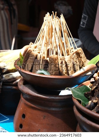Sate Kere, a typical Solo (Indonesia) culinary dish made from tofu dregs.